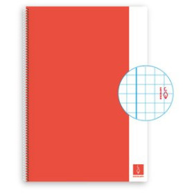 Blocs espiral tapa dura BLOC ESCOLOFI BASIC tapa DURA A4 80h CUADRIC.4x4 80g CON MARGEN CORAL 25001553  74-7517