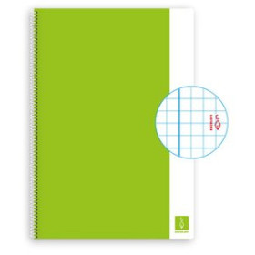 Blocs espiral tapa dura BLOC ESCOLOFI BASIC tapa DURA A4 80h CUADRIC.4x4 80g CON MARGEN VERDE CLARO 25001491  74-7515