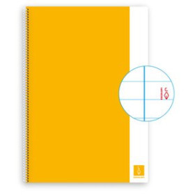 Blocs espiral tapa dura BLOC ESCOLOFI BASIC tapa DURA A4 80h HORIZONTAL 80g CON MARGEN AMARILLO 25001341  130012244/F29451
