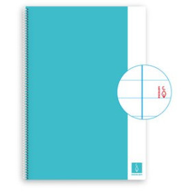 Blocs espiral tapa dura BLOC ESCOLOFI BASIC tapa DURA A4 80h HORIZONTAL 80g CON MARGEN CELESTE 62203390  JM-02-PD