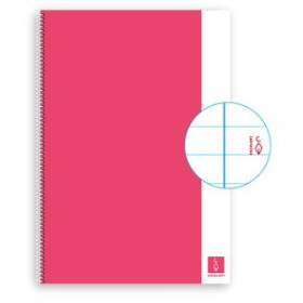 Blocs espiral tapa dura BLOC ESCOLOFI BASIC tapa DURA A4 80h HORIZONTAL 80g CON MARGEN ROSA 25901990  60249