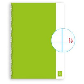 Blocs espiral tapa dura BLOC ESCOLOFI BASIC tapa DURA A4 80h HORIZONTAL 80g CON MARGEN VERDE CLARO 25201010  141
