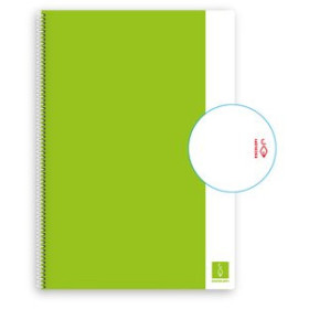Blocs espiral tapa dura BLOC ESCOLOFI BASIC tapa DURA A4 80h LISO 80g VERDE CLARO 25001518  64002
