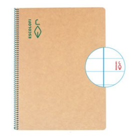 Blocs espiral tapa dura BLOC ESCOLOFI GREEN tapa DURA A4 50h HORIZONTAL 80g RECICLADO CON MARGEN VERDE 25001519  64009