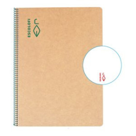 Blocs espiral tapa dura BLOC ESCOLOFI GREEN tapa DURA A4 50h LISO 80g RECICLADO VERDE 25902175  64011