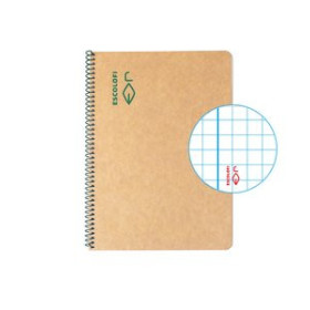 Blocs espiral tapa dura BLOC ESCOLOFI GREEN tapa DURA A5 50h CUADRIC.4x4 80g RECICLADO CON MARGEN VERDE 25901363  17203