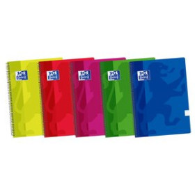 Blocs espiral tapa PP BLOC OXFORD SCHOOL CLASSIC tapa PP Fº 80h CUADRIC.4x4 90g SURTIDO (col. Vivos) 25001081  D11021