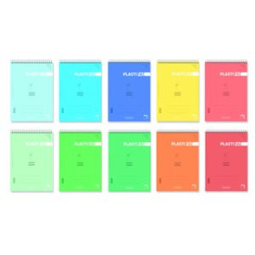 Blocs espiral tapa PP BLOC PACSA PLASTIPAC tapa PP Fº 80h CUADRIC.4x4 ESPECIAL ZURDOS 90g SURTIDO (10 col.) 25001250  18531