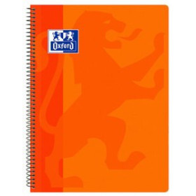 Blocs espiral tapa PP BLOC OXFORD SCHOOL CLASSIC tapa PP Fº 80h CUADRIC.4x4 90g NARANJA 25001147  97030