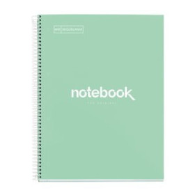 Blocs espiral tapa forrada BLOC MIQUELRIUS EMOTIONS NOTEBOOK 1 micro.tapa EXTRA A4 80h 90g CUADRIC.5x5 MENTA 25001622  46082
