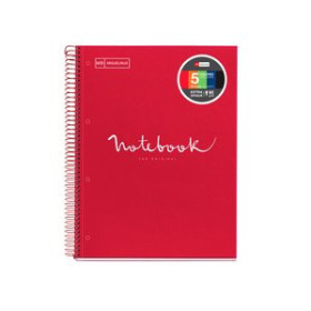 Blocs espiral tapa forrada BLOC MIQUELRIUS EMOTIONS NOTEBOOK 5 micro.tapa EXTRA A4 120h 90g HORIZONTAL ROJO 25001617  46062