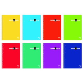 Blocs espiral tapa forrada BLOC PACSA SUPERBLOC micro.tapa EXTRA A5 160h CUADRIC.5x5 60g SURTIDO (8 col.) 10003361  P193-EUS