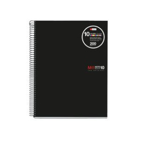 Blocs espiral tapa PP BLOC MIQUELRIUS THE ORIGINAL NOTEBOOK 10 micro.tapa PP A4 200h 70g CUADRIC.5x5 NEGRO 10003073  F19100616