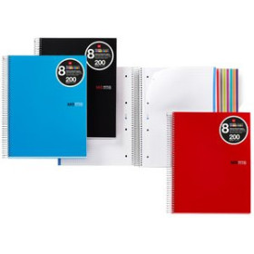 Blocs espiral tapa PP BLOC MIQUELRIUS THE ORIGINAL NOTEBOOK 8 micro.tapa PP A4 200h 70g CUADRIC.5x5 ROJO 10003075  F19100618