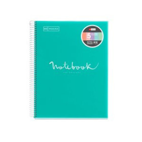 Blocs espiral tapa PP BLOC MIQUELRIUS EMOTIONS NOTEBOOK 5 micro.tapa PP A4 120h 90g HORIZONTAL TURQUESA 15501117  400140805