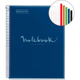 Blocs espiral tapa PP BLOC MIQUELRIUS EMOTIONS NOTEBOOK 5 micro.tapa PP A5 120h 90g HORIZONTAL MARINO 12801488  144 50NC12