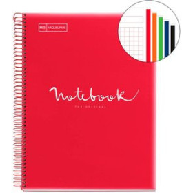 Blocs espiral tapa PP BLOC MIQUELRIUS EMOTIONS NOTEBOOK 5 micro.tapa PP A5 120h 90g HORIZONTAL ROJO 12801959  114624