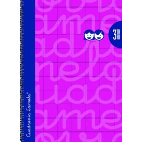 Blocs espiral tapa forrada LAMELA BLOC tapa FORRADA Fº 80h CUADROVIA 3 mm FUCSIA 12802289  07226212FSC