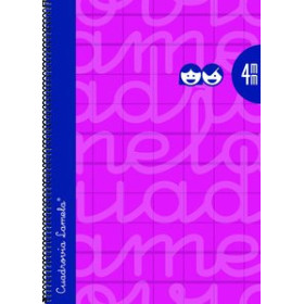 Blocs espiral tapa forrada LAMELA BLOC tapa FORRADA Fº 80h CUADROVIA 4 mm FUCSIA 12802433  LCP460-12B