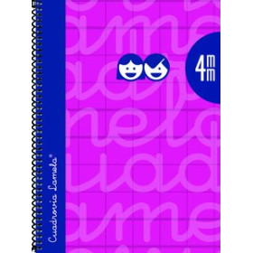 Blocs espiral tapa forrada LAMELA BLOC tapa FORRADA 4º 80h CUADROVIA 4 mm FUCSIA 12801843  331/6