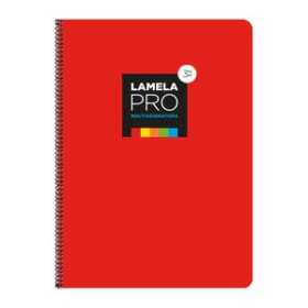 Blocs espiral tapa dura LAMELA BLOC tapa EXTRA DURA Fº 100h CUADROVIA 3 mm ROJO (5 colores en banda) 12801230  185-10
