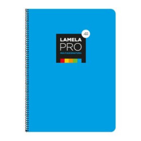 Blocs espiral tapa dura LAMELA BLOC tapa EXTRA DURA Fº 100h CUADROVIA 4 mm AZUL (5 colores en banda) 12801353  185-43