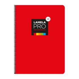 Blocs espiral tapa dura LAMELA BLOC tapa EXTRA DURA Fº 100h CUADROVIA 4 mm ROJO (5 colores en banda) 12801461  185-80