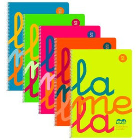 Blocs espiral tapa PP LAMELA BLOC tapa POLIPROPILENO Fº 80h CUADROVIA 5 mm SURTIDOS (6 col.) 12802632  19690