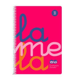 Blocs espiral tapa PP LAMELA BLOC tapa POLIPROPILENO 4º 80h CUADROVIA 3 mm ROSA 12802124  17502