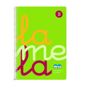 Blocs espiral tapa PP LAMELA BLOC tapa POLIPROPILENO 4º 80h CUADROVIA 3 mm VERDE 12802125  17503