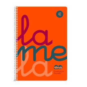 Blocs espiral tapa PP LAMELA BLOC tapa POLIPROPILENO 4º 80h CUADROVIA 4 mm NARANJA 12802489  JU000033