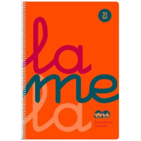 Blocs espiral tapa PP LAMELA BLOC tapa POLIPROPILENO 4º 80h CUADROVIA 5 mm NARANJA 12802828  1027366