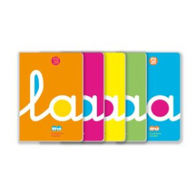 Libretas grapadas tapa PP LAMELA LIBRETA GRAPADA tapa POLIPROPILENO A4 50h CUADROVIA 5 mm (5 col.fluor surt.) 12802764  111555