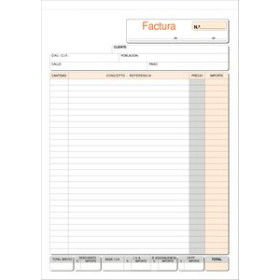 Talonarios castellano TALONARIO FACTURAS Fº NATU DUPLI LOAN 12802253  322/16-HB