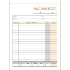 Talonarios castellano TALONARIO FACTURAS 4º NATU DUPLI LOAN 12802171  2160/02-HB
