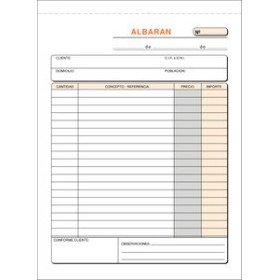 Talonarios castellano TALONARIO ALBARANES 4º NATU DUPLI LOAN 12801469  100B-2B