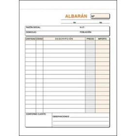 Talonarios castellano TALONARIO ALBARANES 8º NATU DUPLI LOAN 12801099  110-B