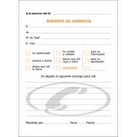 Talonarios castellano TALONARIO LLAMADAS TELEFONO 8º NATU LOAN 12802781  833800FC