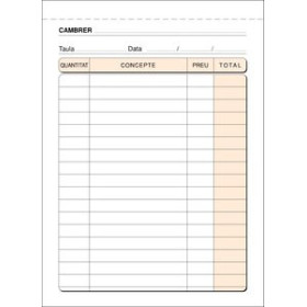 Talonarios catalán TALONARIO CATALAN CAMAREROS 8º TRIPLICADO LOAN 20901911  131082505