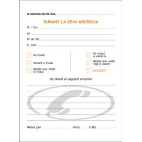 Talonarios catalán TALONARIO CATALAN LLAMADAS TELEFONO 8º NATU LOAN 20901918  131082406