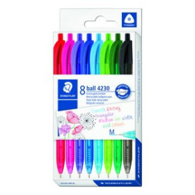 Bolígrafos retráctiles BOLIGRAFO STAEDTLER RETRACTIL 4230 MEDIO ESTUCHE de 8 20901776  131084502