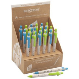 Bolígrafos retráctiles BOLIGRAFO INOXCROM ROCKER BIO EXPOSITOR DE 18 20902029  132088705
