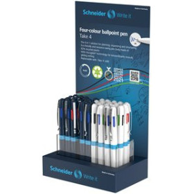 Bolígrafos de colores BOLIGRAFO de 4 COLORES SCHNEIDER TAKE 4 SURTIDO EXPOSITOR de 36