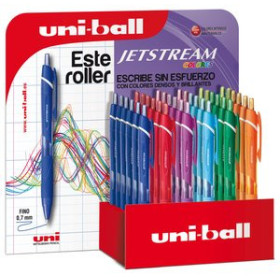 Rollers de tinta gel retráctiles ROLLER GEL RT. UNI-BALL JETSTREAM SPORT COLORES (SXN-150C) EXPOSITOR de 36