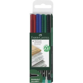 Rotuladores permanentes ROTULADOR PERMANENTE FABER-CASTELL MULTIMARK F BOLSA de 4 20901880  132100304