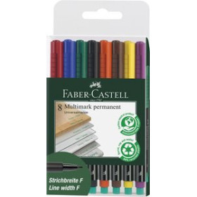 Rotuladores permanentes ROTULADOR PERMANENTE FABER-CASTELL MULTIMARK F BOLSA de 8 20901882  132100306