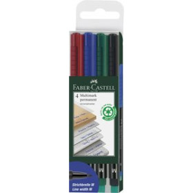 Rotuladores permanentes ROTULADOR PERMANENTE FABER-CASTELL MULTIMARK M BOLSA de 4 20901350  132099703