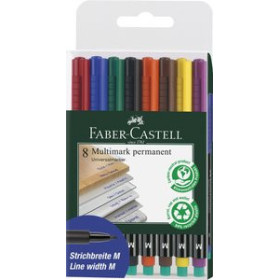 Rotuladores permanentes ROTULADOR PERMANENTE FABER-CASTELL MULTIMARK M BOLSA de 8 20901352  132099705