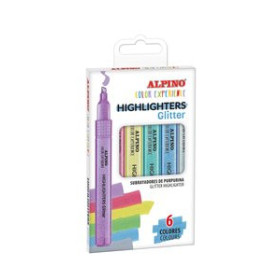 Marcadores flúor (tinta y gel) MARCADOR FLUOR ALPINO COLOR EXPERIENCE GLITTER ESTUCHE de 6 20901474  132070705