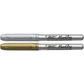 Marcadores de tinta opaca permanente MARCADOR T.OPACA PERM. BIC MARKING COLOR GOLD&SILVER CAJA DE 12 20901450  132098605